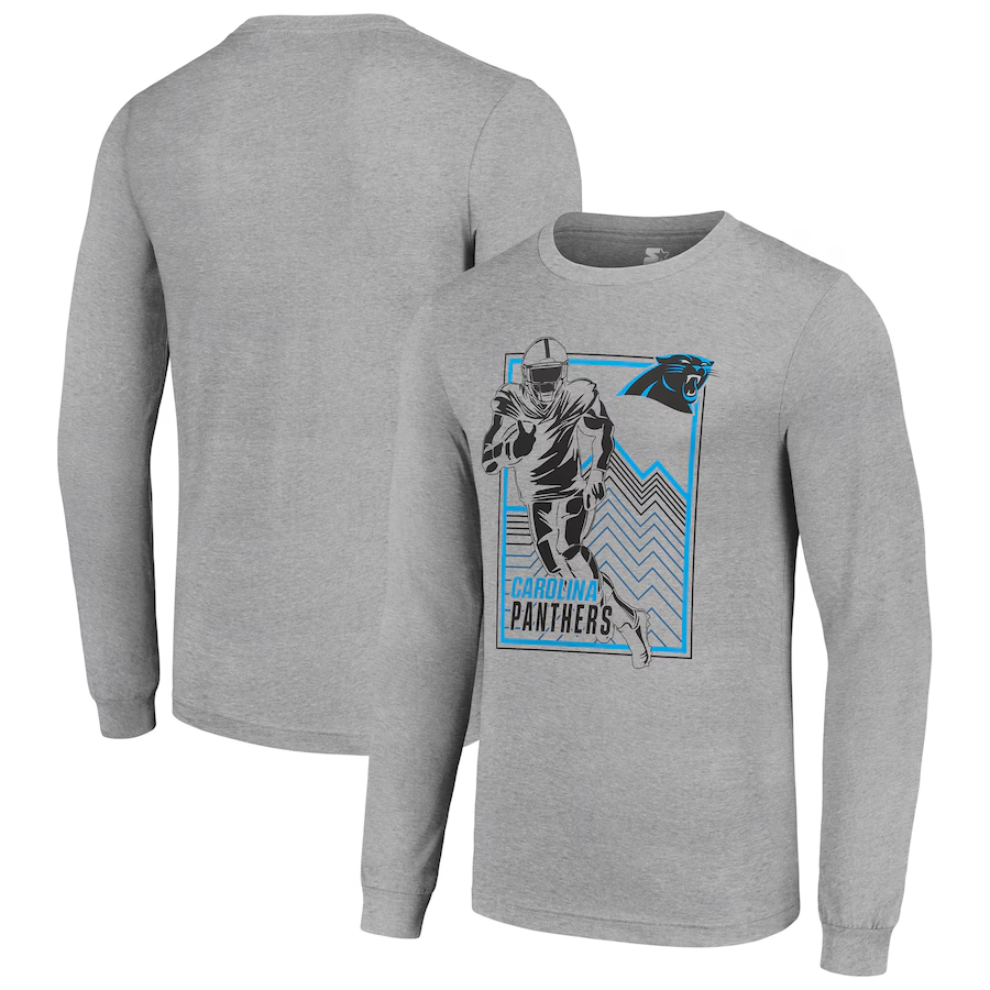 Carolina Panthers grey 2024 NFL Long sleeve T Shirts->nfl t-shirts->Sports Accessory